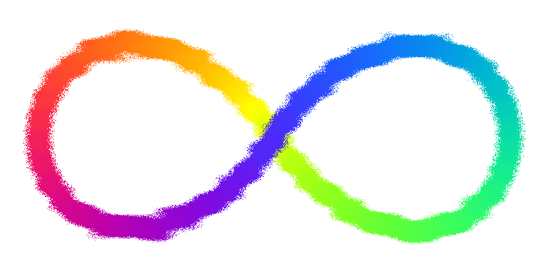 The rainbow-colored infinity symbol, a widely used sign of autism acceptance and the neurodiversity movement.